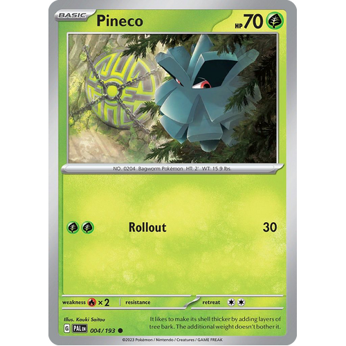 Pineco 004/193 Common Paldea Evolved Pokemon Card