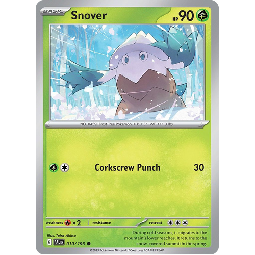 Snover 010/193 Common Paldea Evolved Pokemon Card