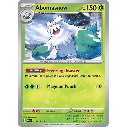 Abomasnow 011/193 Holo Rare Paldea Evolved Pokemon Card