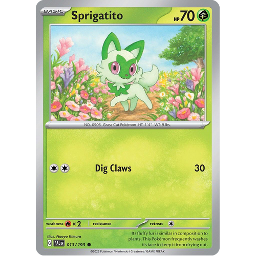 Sprigatito 013/193 Common Paldea Evolved Pokemon Card