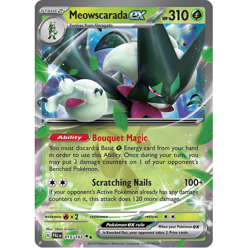 Meowscarada ex 015/193 Double Rare Paldea Evolved Pokemon Card
