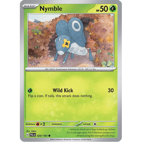 Nymble 020/193 Common Paldea Evolved Pokemon Card