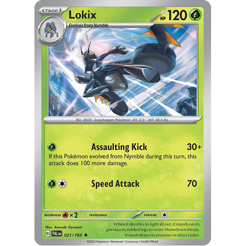 Lokix 021/193 Holo Rare Paldea Evolved Pokemon Card