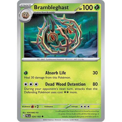 Brambleghast 024/193 Uncommon Paldea Evolved Pokemon Card