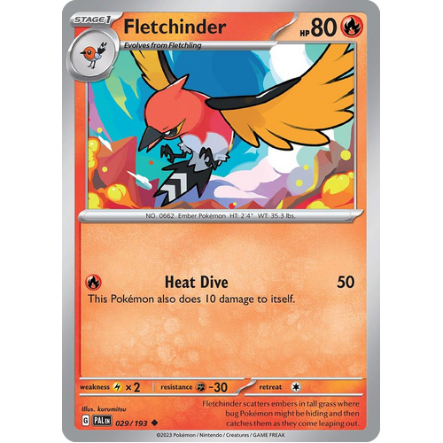 Fletchinder 029/193 Uncommon Paldea Evolved Pokemon Card