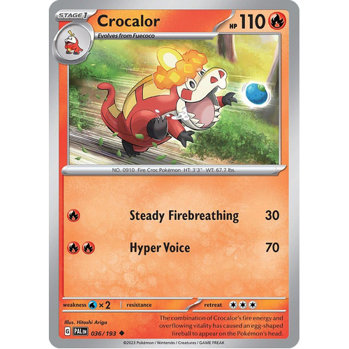Crocalor 036/193 Uncommon Paldea Evolved Pokemon Card