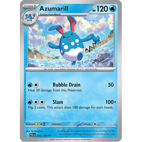Azumarill 045/193 Uncommon Paldea Evolved Pokemon Card