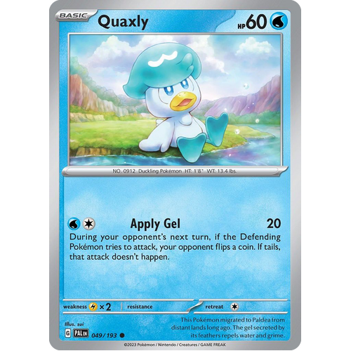 Quaxly 049/193 Common Paldea Evolved Pokemon Card