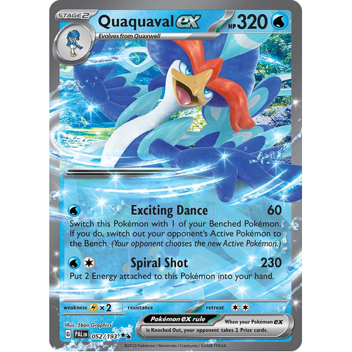 Quaquaval ex 052/193 Double Rare Paldea Evolved Pokemon Card