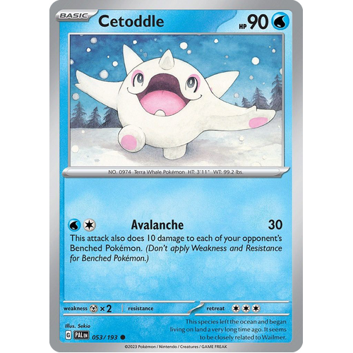 Cetoddle 053/193 Common Paldea Evolved Pokemon Card