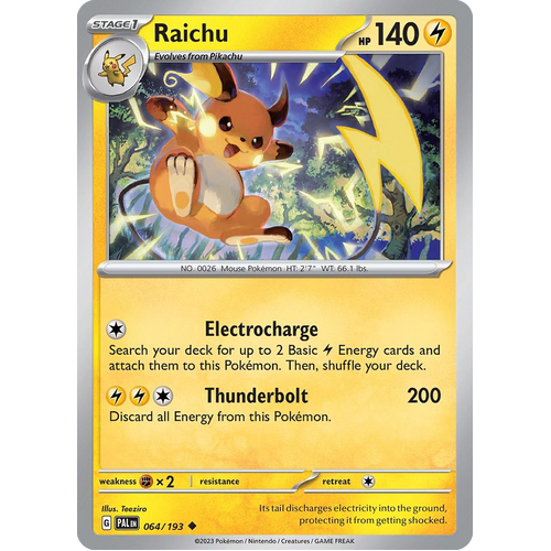 Raichu 064/193 Uncommon Paldea Evolved Pokemon Card