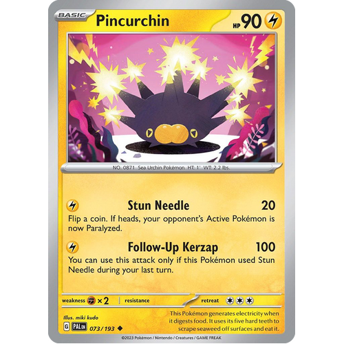Pincurchin 073/193 Uncommon Paldea Evolved Pokemon Card