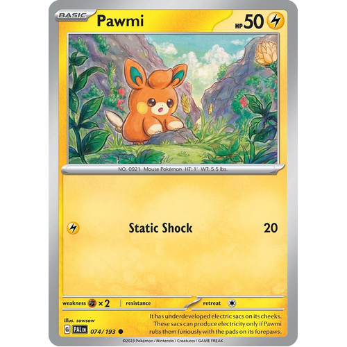 Pawmi 074/193 Common Paldea Evolved Pokemon Card