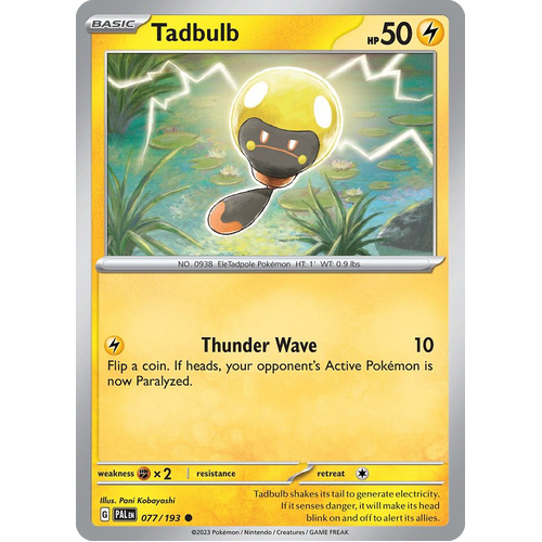 Tadbulb 077/193 Common Paldea Evolved Pokemon Card