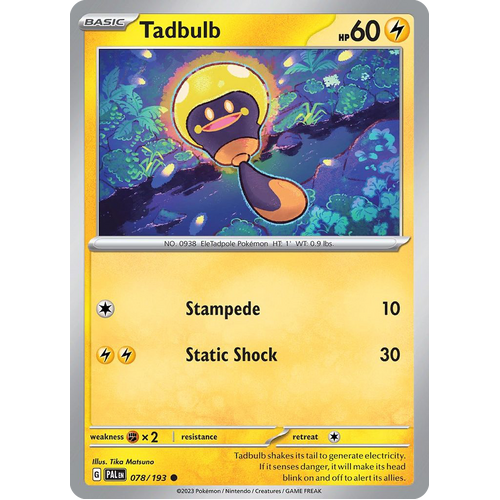 Tadbulb 078/193 Common Paldea Evolved Pokemon Card