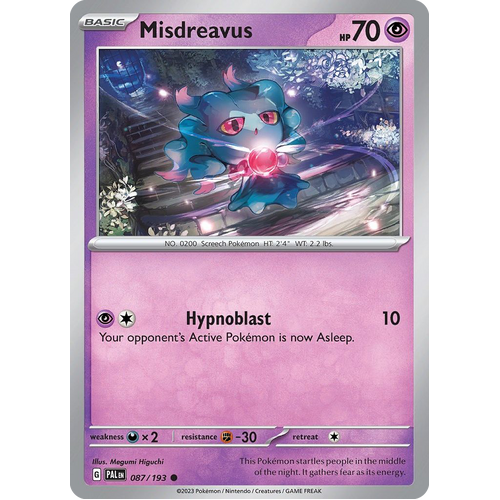 Misdreavus 087/193 Common Paldea Evolved Pokemon Card