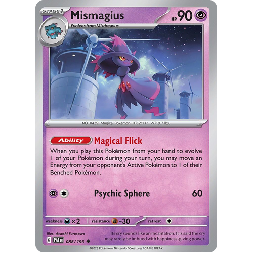Mismagius 088/193 Uncommon Paldea Evolved Pokemon Card