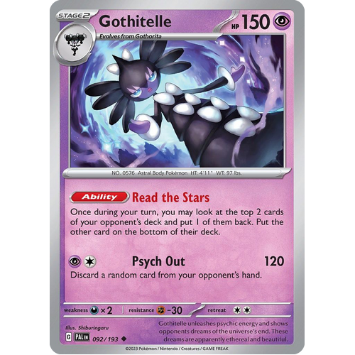 Gothitelle 092/193 Uncommon Paldea Evolved Pokemon Card