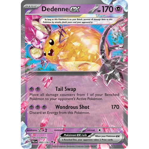 Dedenne ex 093/193 Double Rare Paldea Evolved Pokemon Card