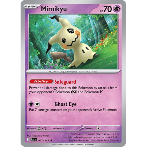 Mimikyu 097/193 Rare Paldea Evolved Pokemon Card