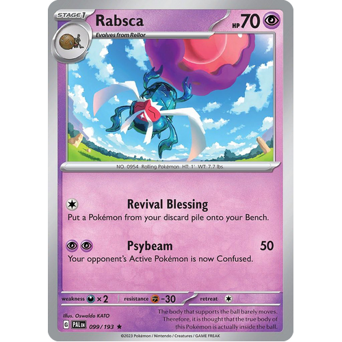 Rabsca 099/193 Rare Paldea Evolved Pokemon Card