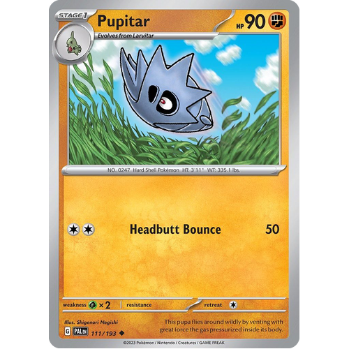 Pupitar 111/193 Uncommon Paldea Evolved Pokemon Card