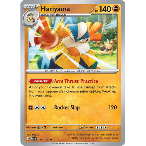 Hariyama 113/193 Rare Paldea Evolved Pokemon Card