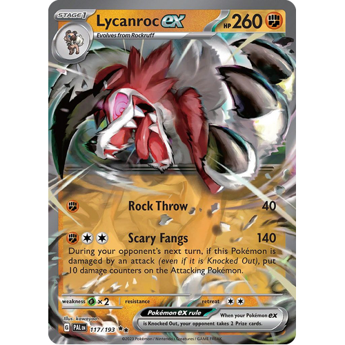 Lycanroc ex 117/193 Double Rare Paldea Evolved Pokemon Card