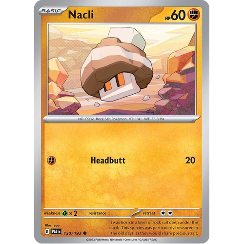 Nacli 120/193 Common Paldea Evolved Pokemon Card