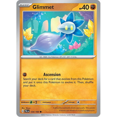 Glimmet 124/193 Common Paldea Evolved Pokemon Card
