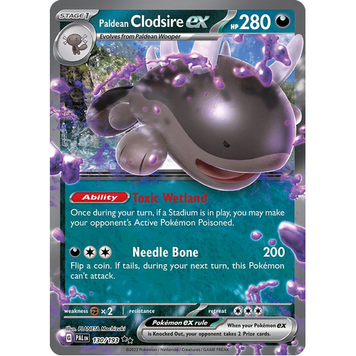 Paldean Clodsire ex 130/193 Double Rare Paldea Evolved Pokemon Card