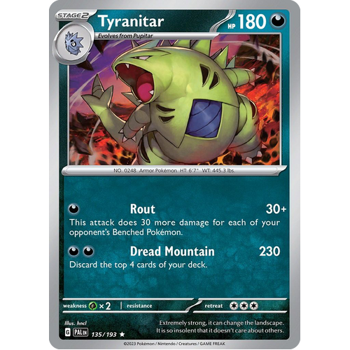 Tyranitar 135/193 Rare Paldea Evolved Pokemon Card