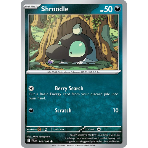 Shroodle 144/193 Common Paldea Evolved Pokemon Card