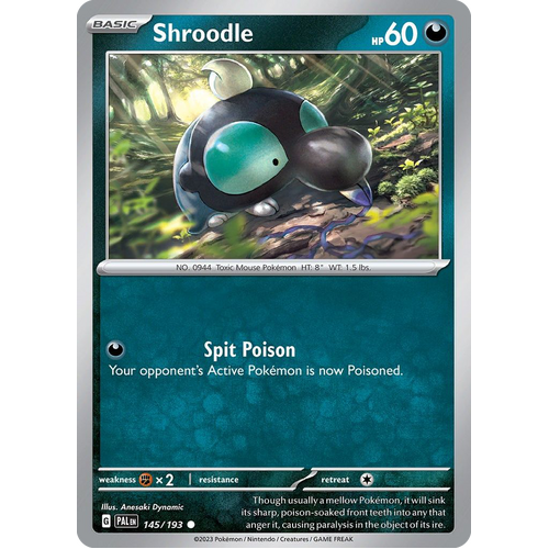 Shroodle 145/193 Common Paldea Evolved Pokemon Card