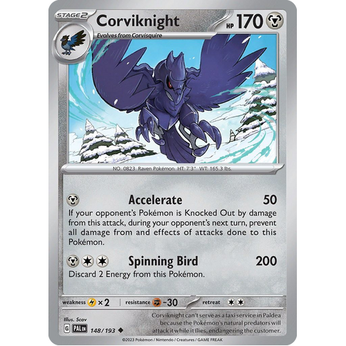 Corviknight 148/193 Uncommon Paldea Evolved Pokemon Card