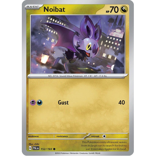 Noibat 152/193 Common Paldea Evolved Pokemon Card