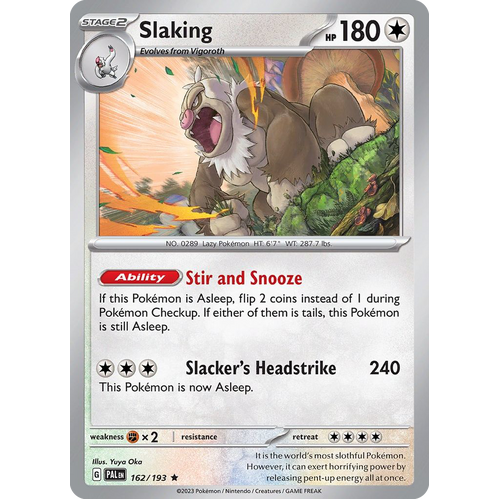 Slaking 162/193 Rare Paldea Evolved Pokemon Card