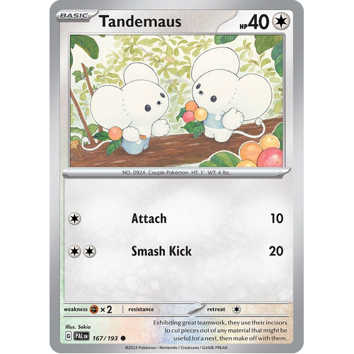 Tandemaus 167/193 Common Paldea Evolved Pokemon Card