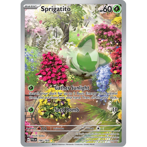 Sprigatito 196/193 Illustration Rare Paldea Evolved Pokemon Card