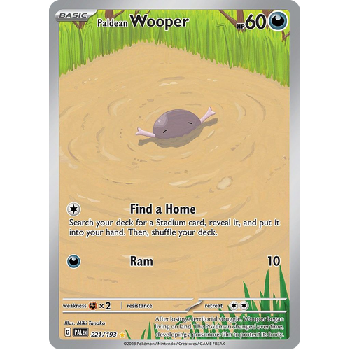 Paldean Wooper 221/193 Illustration Rare Paldea Evolved Pokemon Card