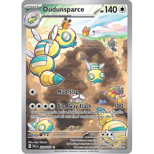 Dudunsparce 229/193 Illustration Rare Paldea Evolved Pokemon Card