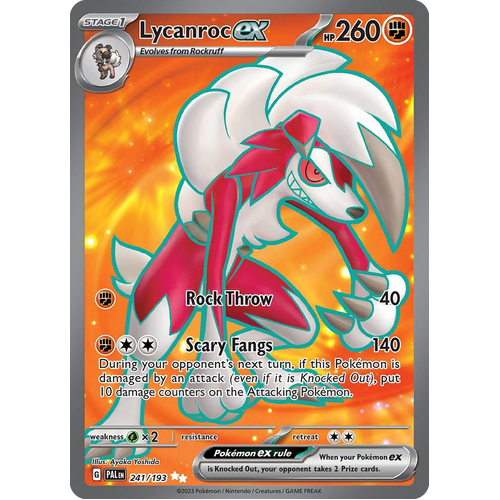 Lycanroc ex 241/193 Ultra Rare Paldea Evolved Pokemon Card