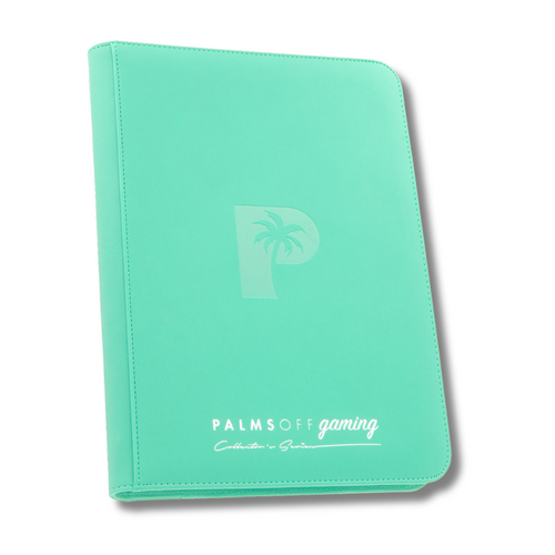 Turquoise Palms Off Gaming - 9 Pocket Collector's Series Zip Trading Card Binder - Turquoise