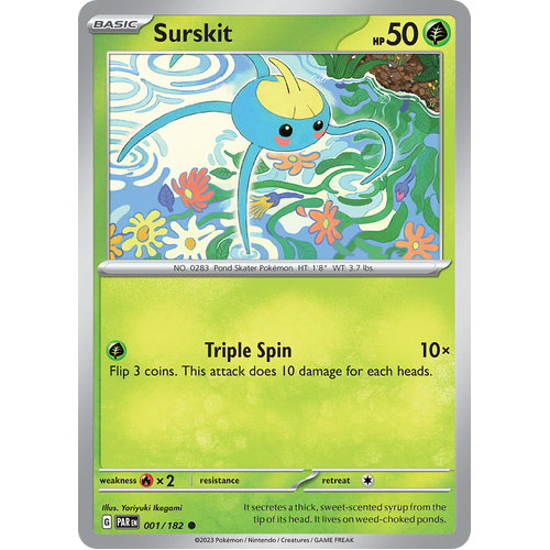 Surskit 001/182 Common Scarlet & Violet Paradox Rift Pokemon Card