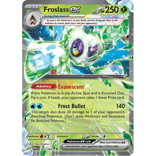 Froslass ex 003/182 Double Rare Scarlet & Violet Paradox Rift Pokemon Card