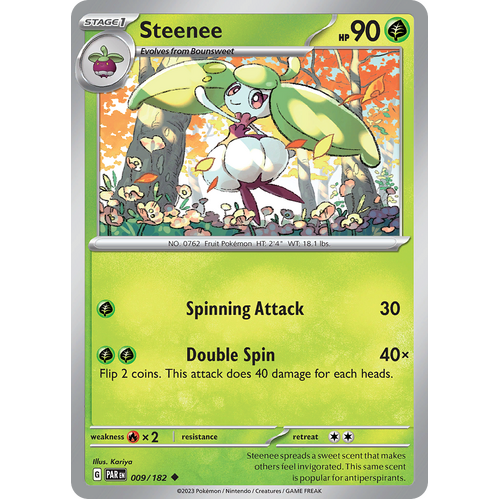 Steenee 009/182 Uncommon Scarlet & Violet Paradox Rift Pokemon Card