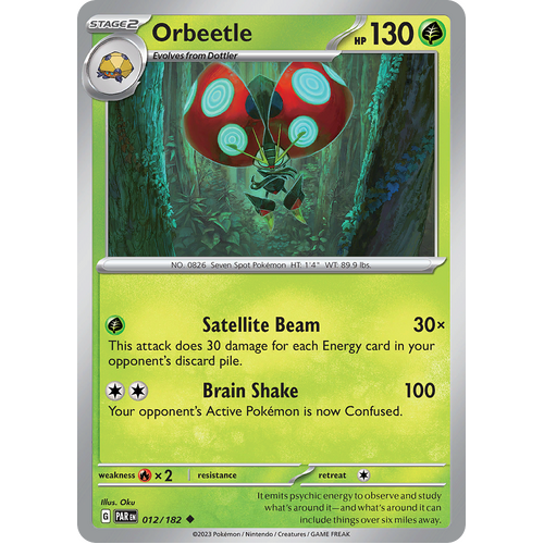 Orbeetle 012/182 Uncommon Scarlet & Violet Paradox Rift Pokemon Card