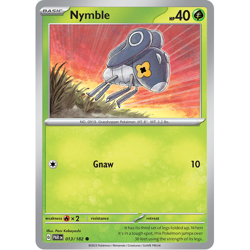 Nymble 013/182 Common Scarlet & Violet Paradox Rift Pokemon Card