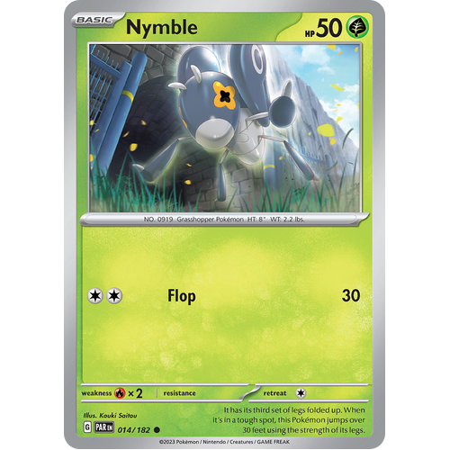 Nymble 014/182 Common Scarlet & Violet Paradox Rift Pokemon Card