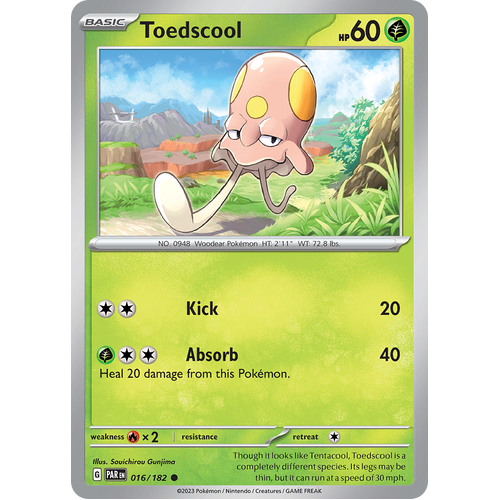 Toedscool 016/182 Common Scarlet & Violet Paradox Rift Pokemon Card